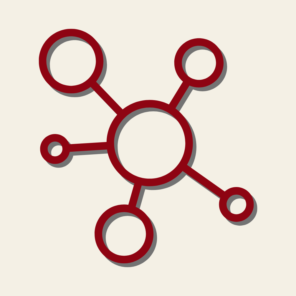 Symbolbild Netzwerk für Themencluster und Entitäten-Beziehungen in der AIO Optimierung für Websites